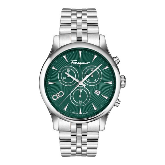 FerragamoDuo Chrono Bracelet Watch Silver Mens